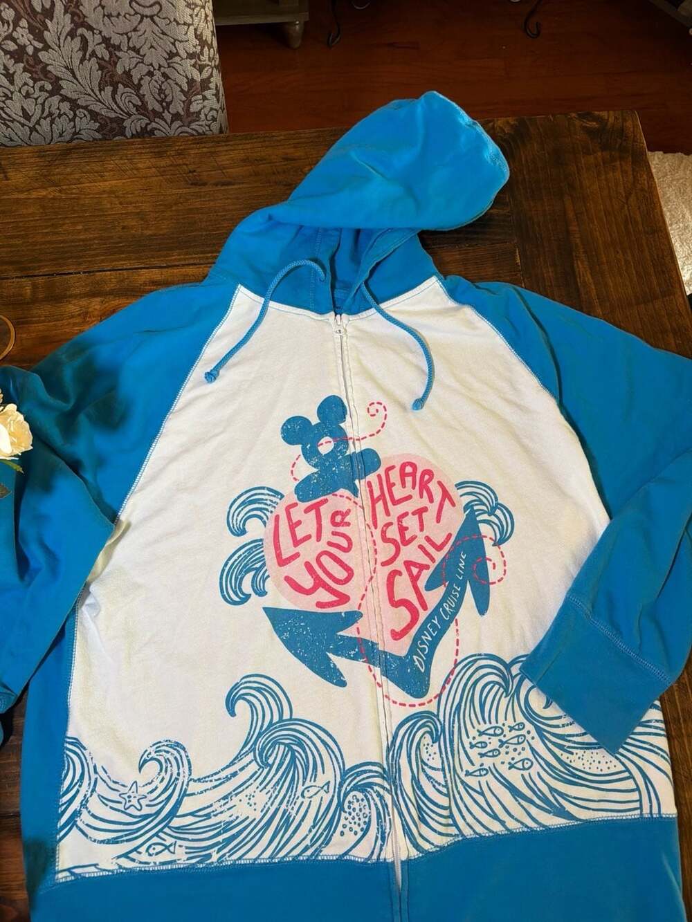 Disney Cruise Line Let Your Heart Set Sail Zip-Up Hoodie Size XXL